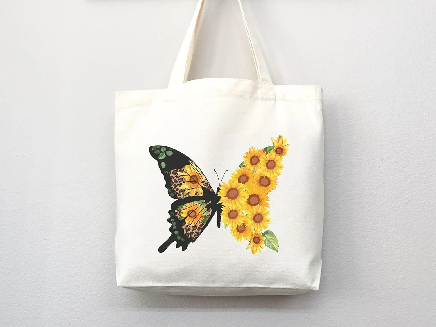 Flower Tote Bag Floral Canvas Tote Shopper Gift for Flower Lovers, Teachers, Library Bag Reusable Grocery Bag Eco-Friendly Readers' Tote Library Tote Librarian Gift (Tote Bag Only)