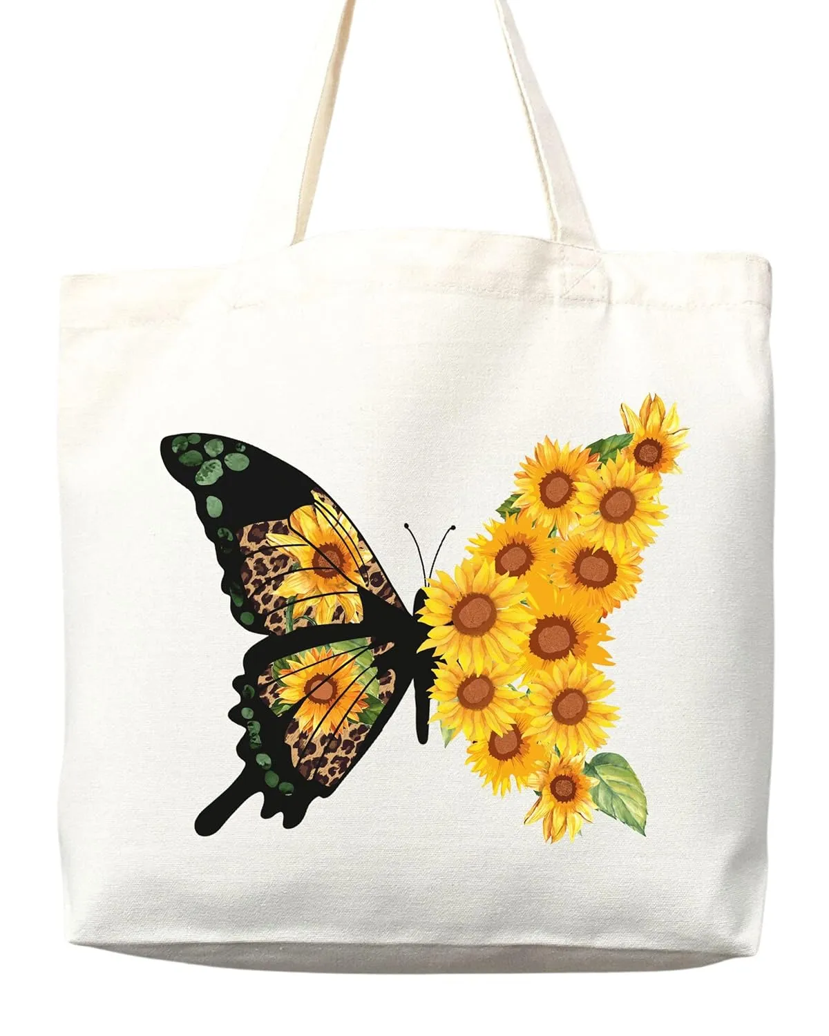 Flower Tote Bag Floral Canvas Tote Shopper Gift for Flower Lovers, Teachers, Library Bag Reusable Grocery Bag Eco-Friendly Readers' Tote Library Tote Librarian Gift (Tote Bag Only)