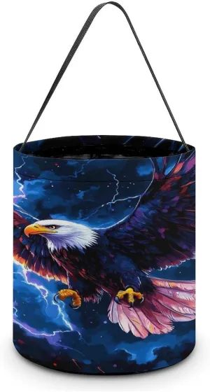 Flying Ea-gle Thunder Halloween Candy Bag Candy Tote Bucket Gift Bags Party Supplies for Women Men