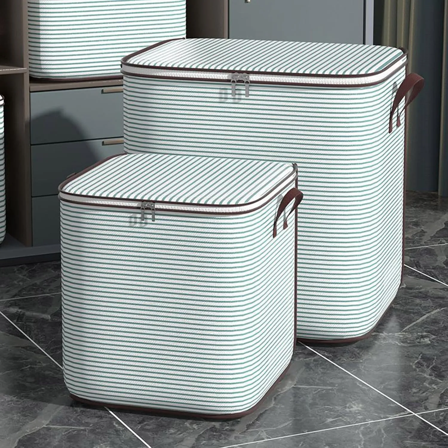Foldable Organization and Storage with Sturdy Handle & Zipper Moving Bags Under Bed Storage Containers Clothing Storage Large Storage Bags for Comforter, Blankets, Bedding, Closet