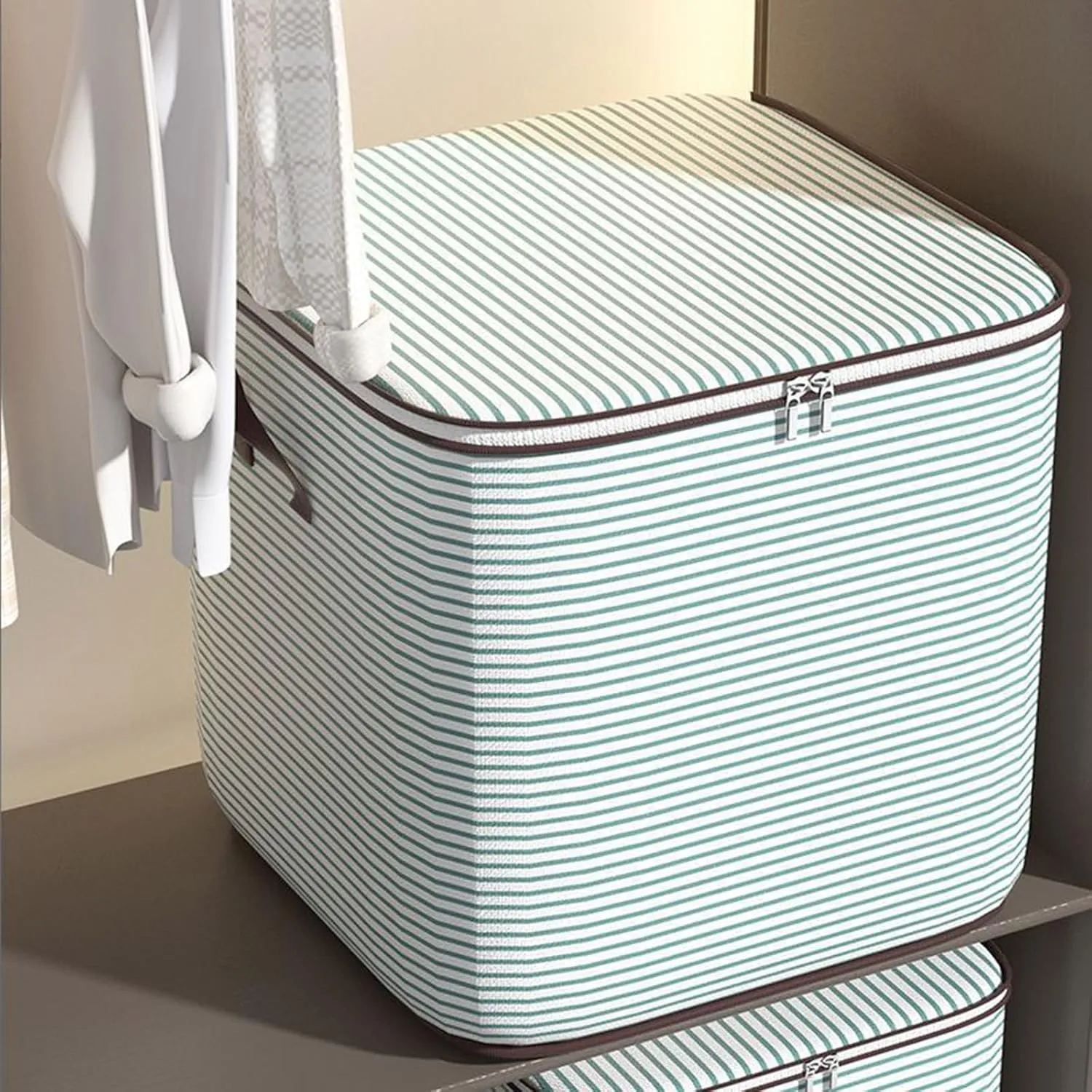 Foldable Organization and Storage with Sturdy Handle & Zipper Moving Bags Under Bed Storage Containers Clothing Storage Large Storage Bags for Comforter, Blankets, Bedding, Closet