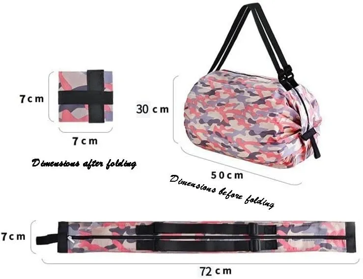 Foldable Storage Bag With Handle Portable Travel Camouflage Handbags Large Capacity Shopping Bag(1)
