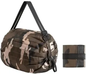 Foldable Storage Bag With Handle Portable Travel Camouflage Handbags Large Capacity Shopping Bag(Armygreen camouflage)