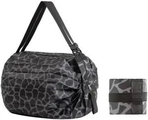 Foldable Storage Bag With Handle Portable Travel Camouflage Handbags Large Capacity Shopping Bag(Black leopard print)