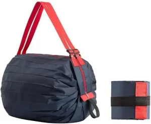 Foldable Storage Bag With Handle Portable Travel Camouflage Handbags Large Capacity Shopping Bag(Navy blue)