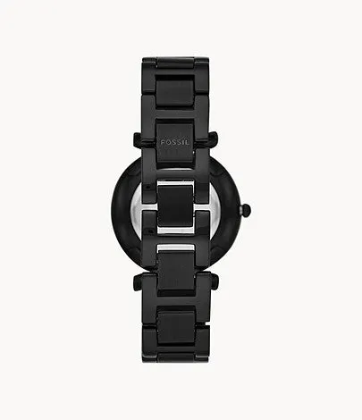 Fossil ES4488 Ladies Watch – Carlie Three-Hand Black Stainless Steel