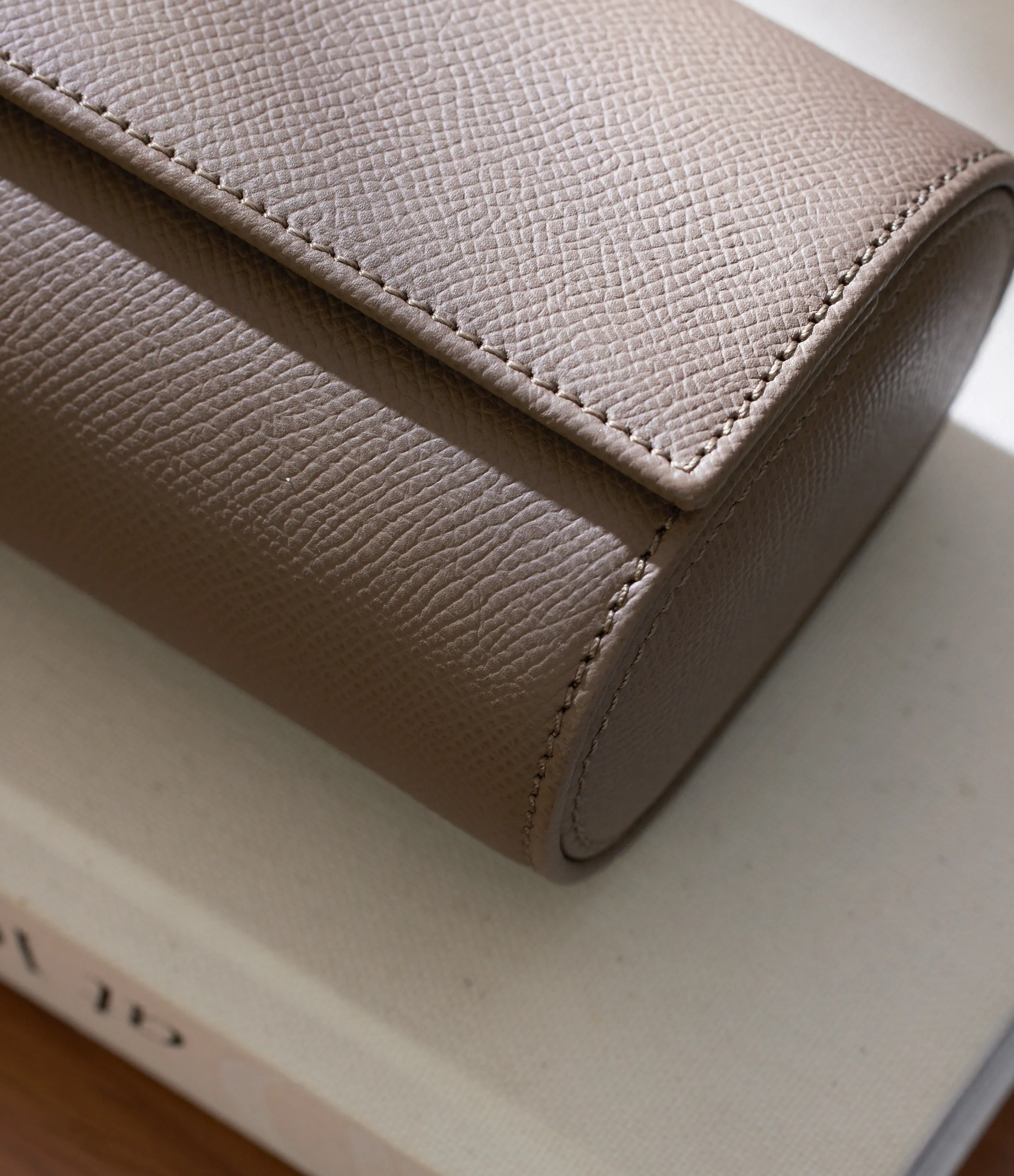 four-watch roll, grained leather