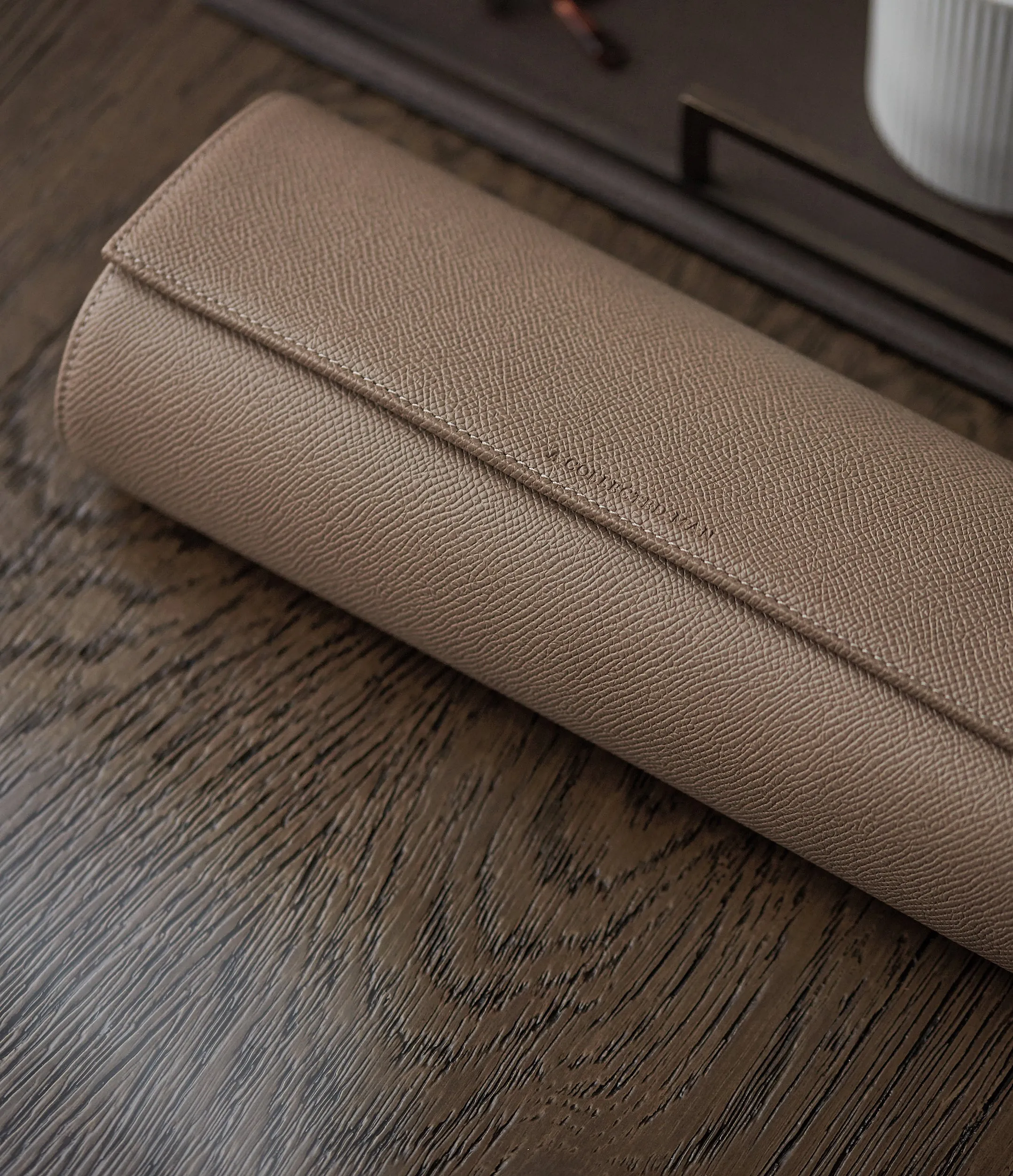 four-watch roll, grained leather