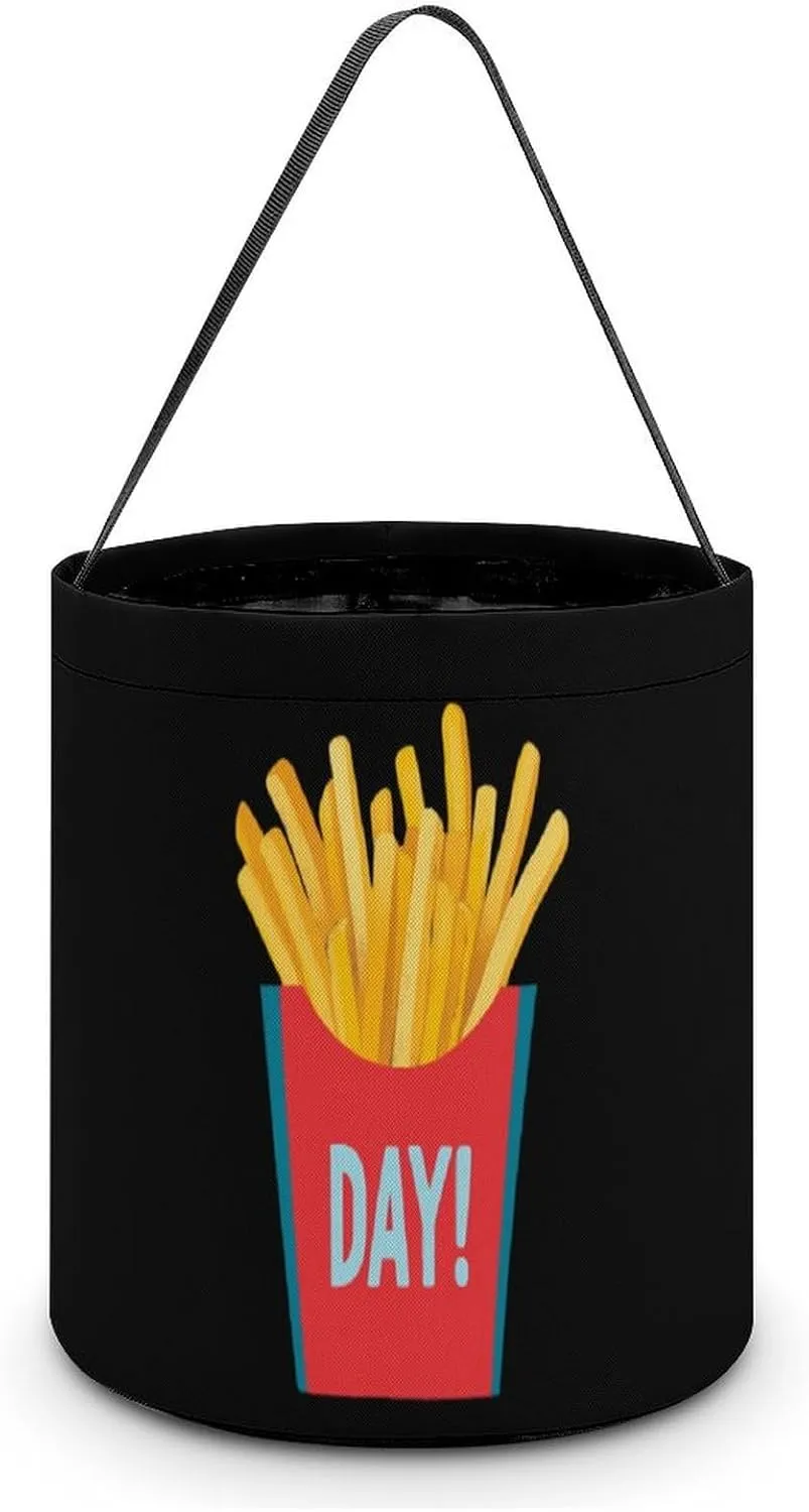French Fries Day Halloween Candy Bag Candy Tote Bucket Gift Bags Party Supplies for Women Men