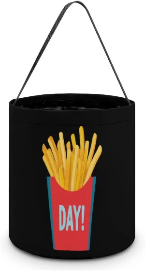 French Fries Day Halloween Candy Bag Candy Tote Bucket Gift Bags Party Supplies for Women Men