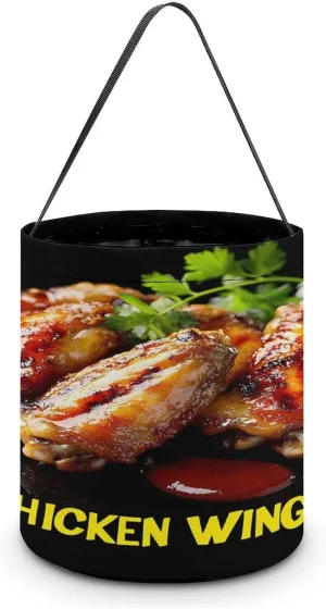 Funny Chicken Wing Halloween Candy Bag Candy Tote Bucket Gift Bags Party Supplies for Women Men