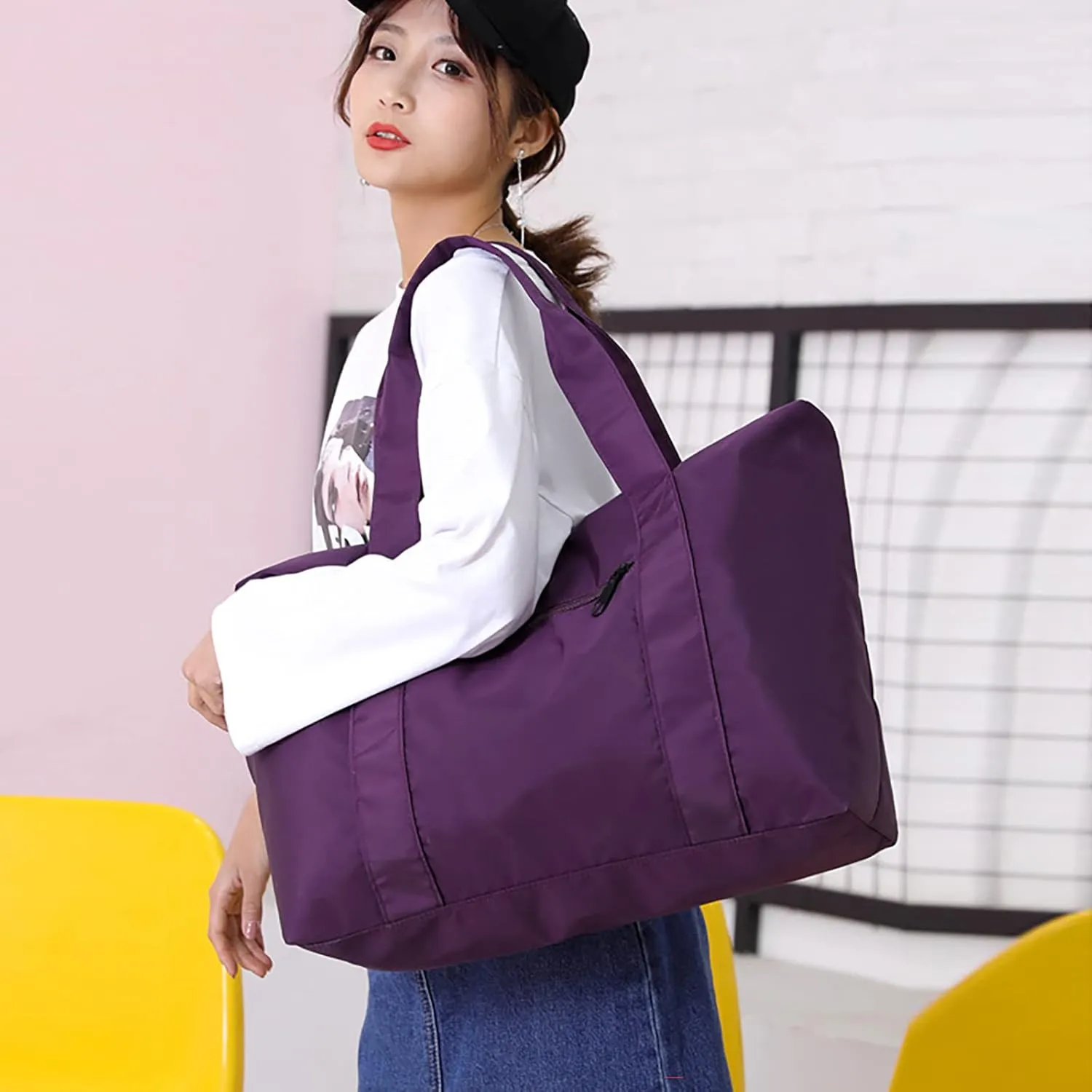 Genuine Leather Crossbody Bags for Women Large Casual Handbags for Work Dating Trendy Waterproof Cross Body Bags(Purple)