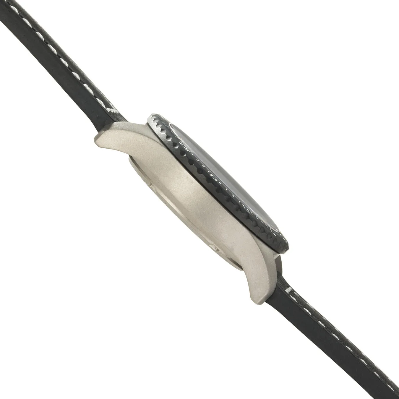 German Military Titanium Automatic Watch. GPW Date. 200M W/R. Sapphire Crystal. Black Leatherstrap