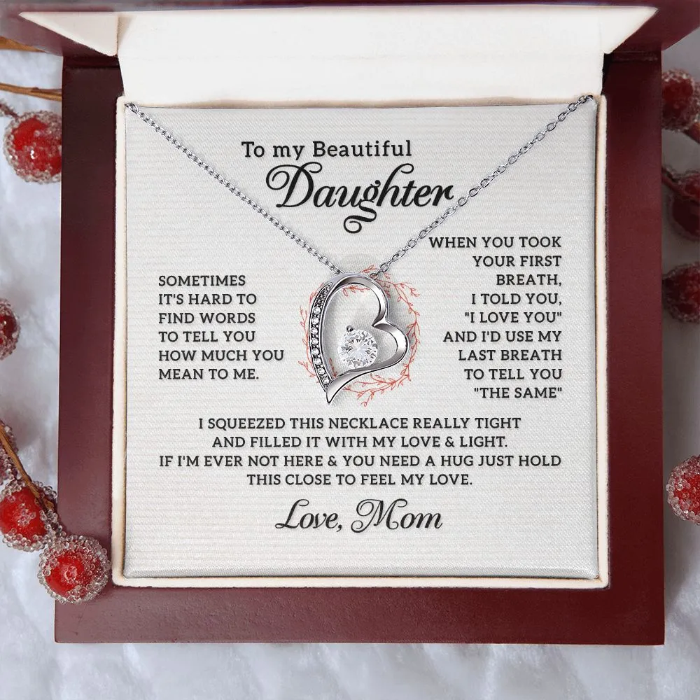 Gifts for Daughter Necklace Heart, Gifts from Mom to Daughter Birthday Christmas