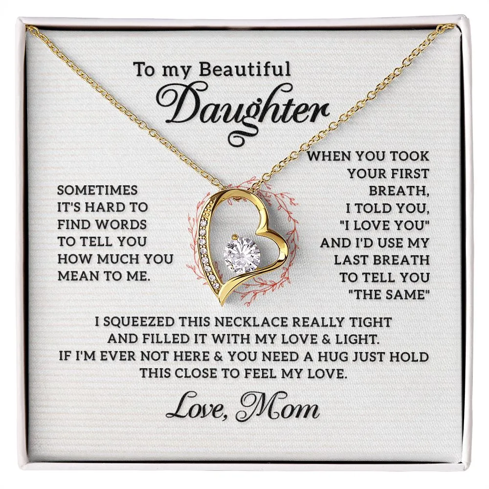 Gifts for Daughter Necklace Heart, Gifts from Mom to Daughter Birthday Christmas