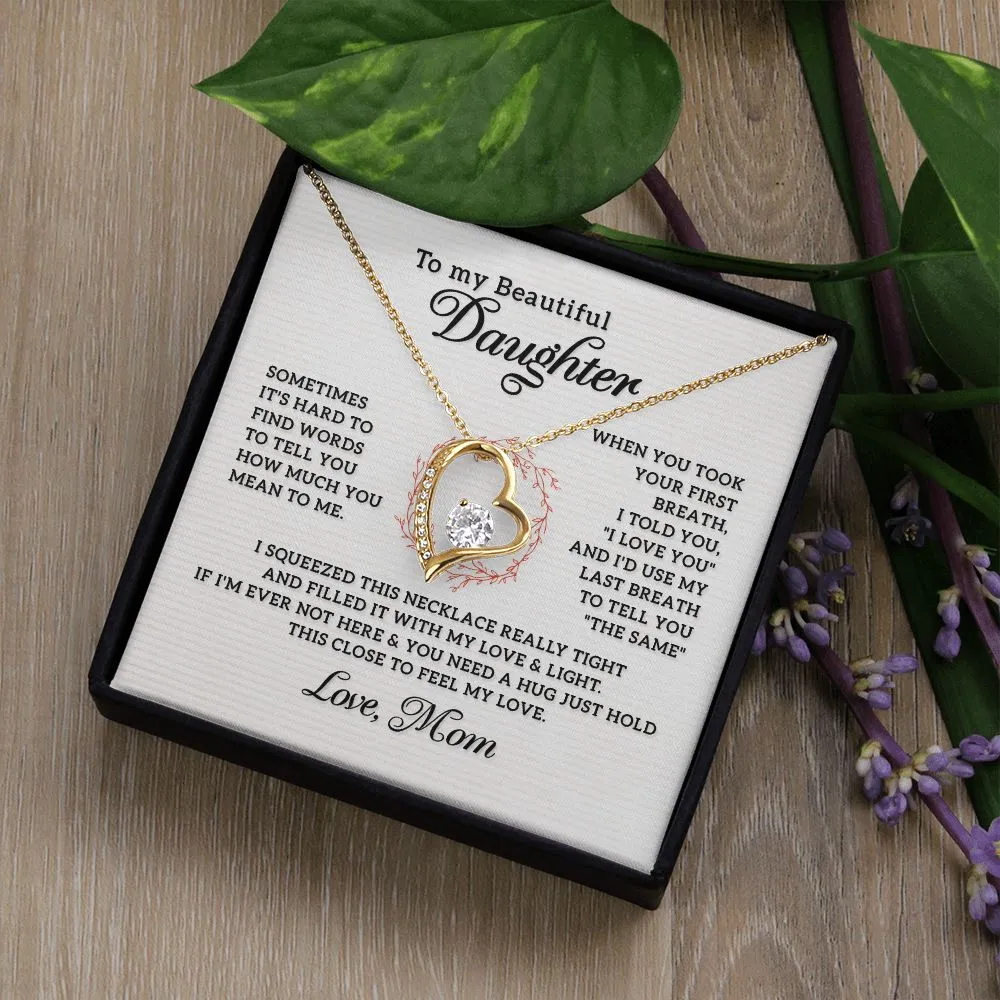 Gifts for Daughter Necklace Heart, Gifts from Mom to Daughter Birthday Christmas