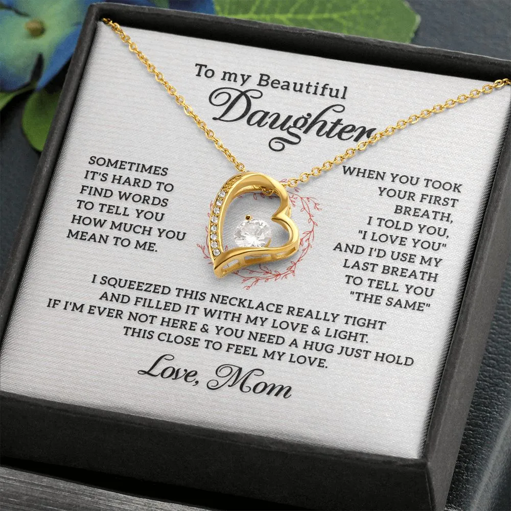 Gifts for Daughter Necklace Heart, Gifts from Mom to Daughter Birthday Christmas