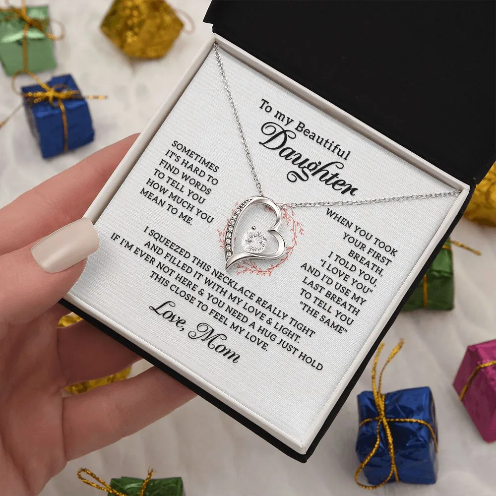 Gifts for Daughter Necklace Heart, Gifts from Mom to Daughter Birthday Christmas