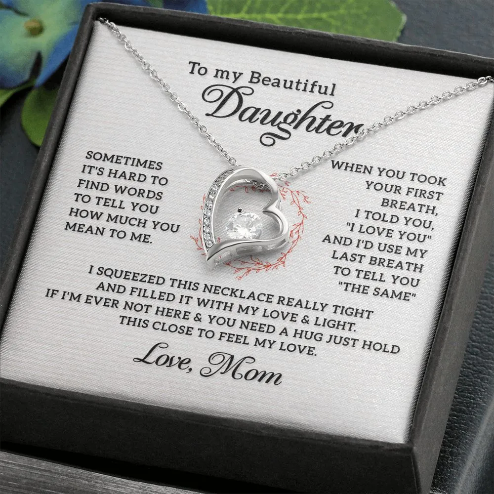 Gifts for Daughter Necklace Heart, Gifts from Mom to Daughter Birthday Christmas