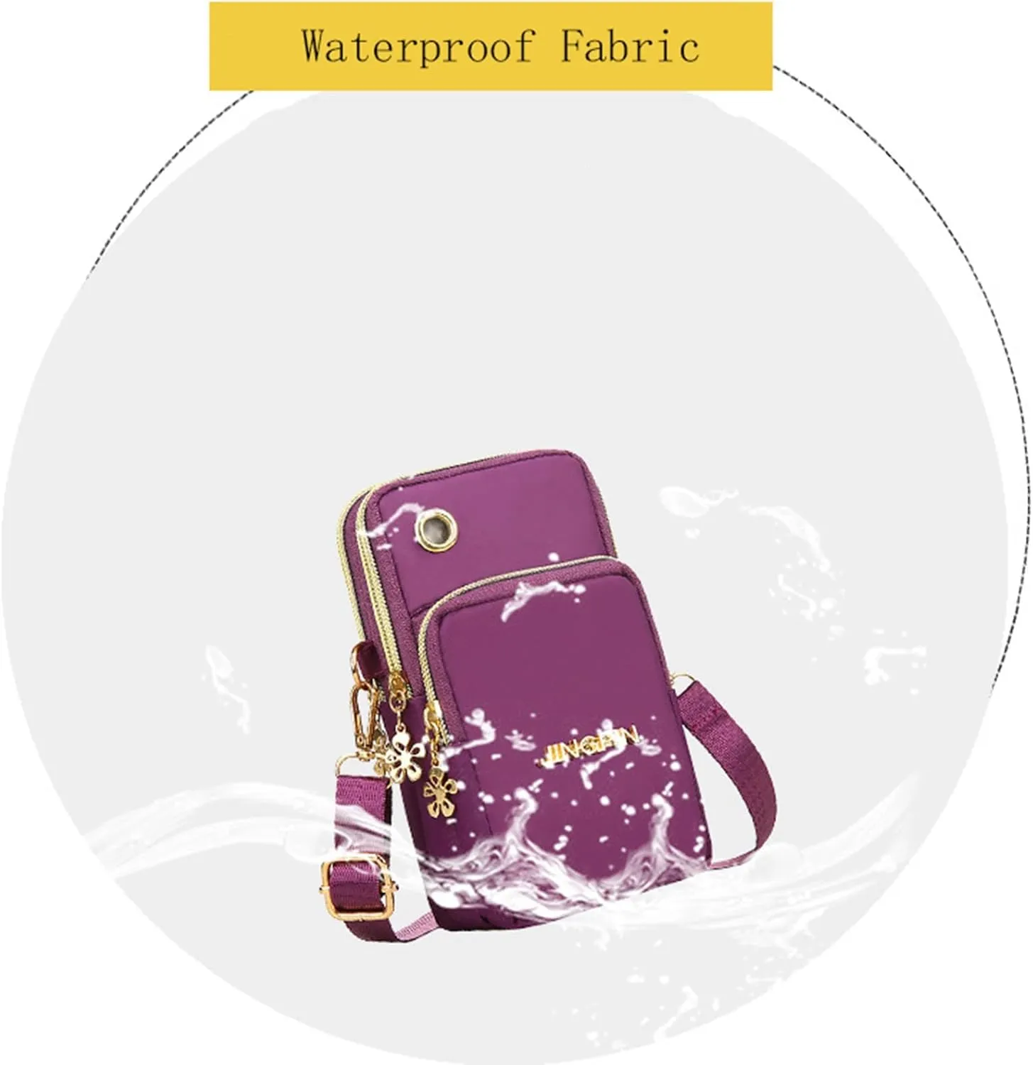 Girls Running Sports Crossbody Mobile Phone Bags Fashion Telephone Arm Bags For Women Portable (Purple, One Size)