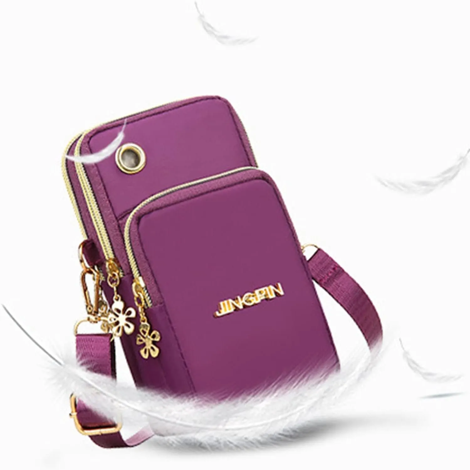 Girls Running Sports Crossbody Mobile Phone Bags Fashion Telephone Arm Bags For Women Portable (Purple, One Size)