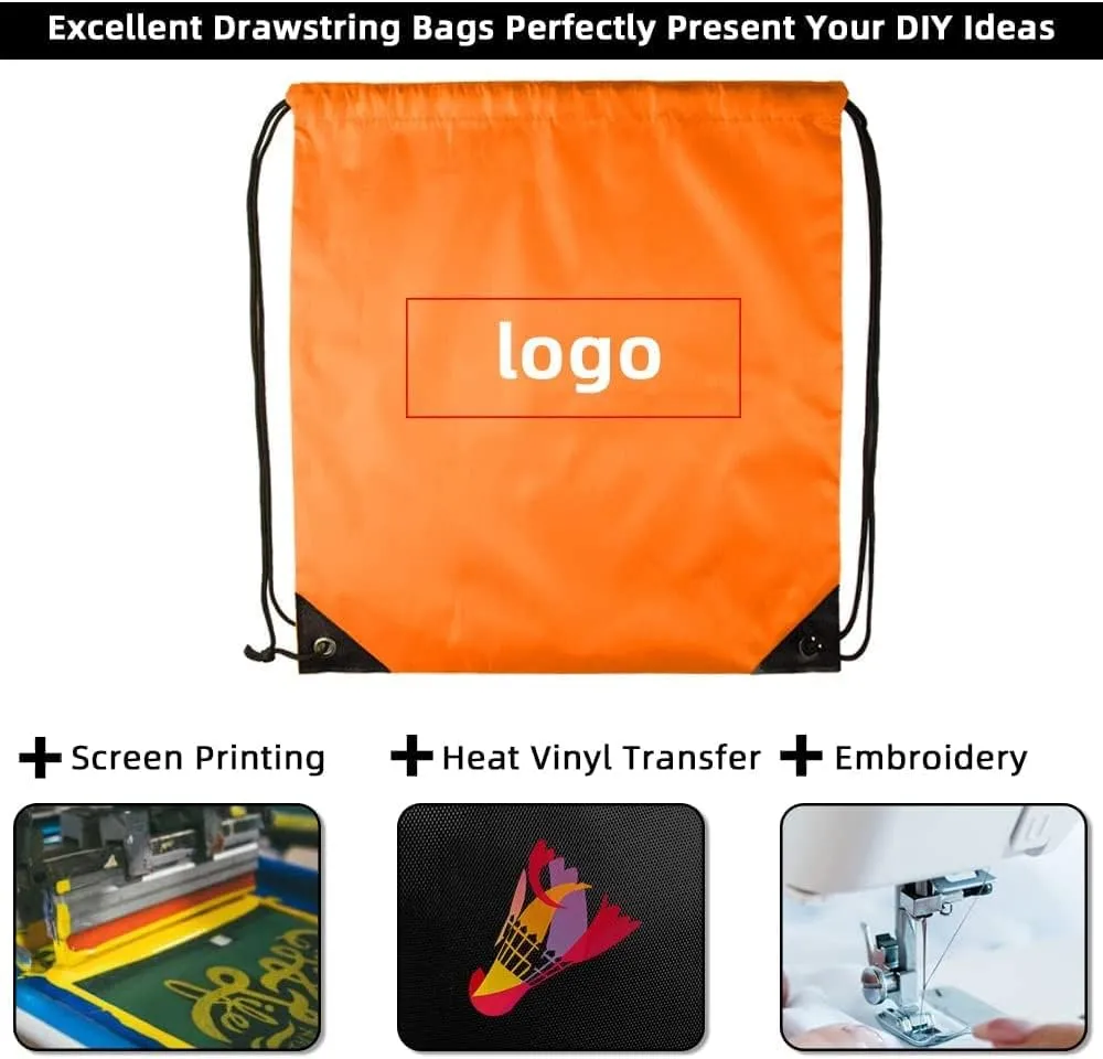 GoodtoU Drawstring Backpack Bulk, 100 Pcs Draw String Bags Cinch Bag Drawstring Gym Bag Sackpack Drawstring Bags for Women Men, 10 Colors