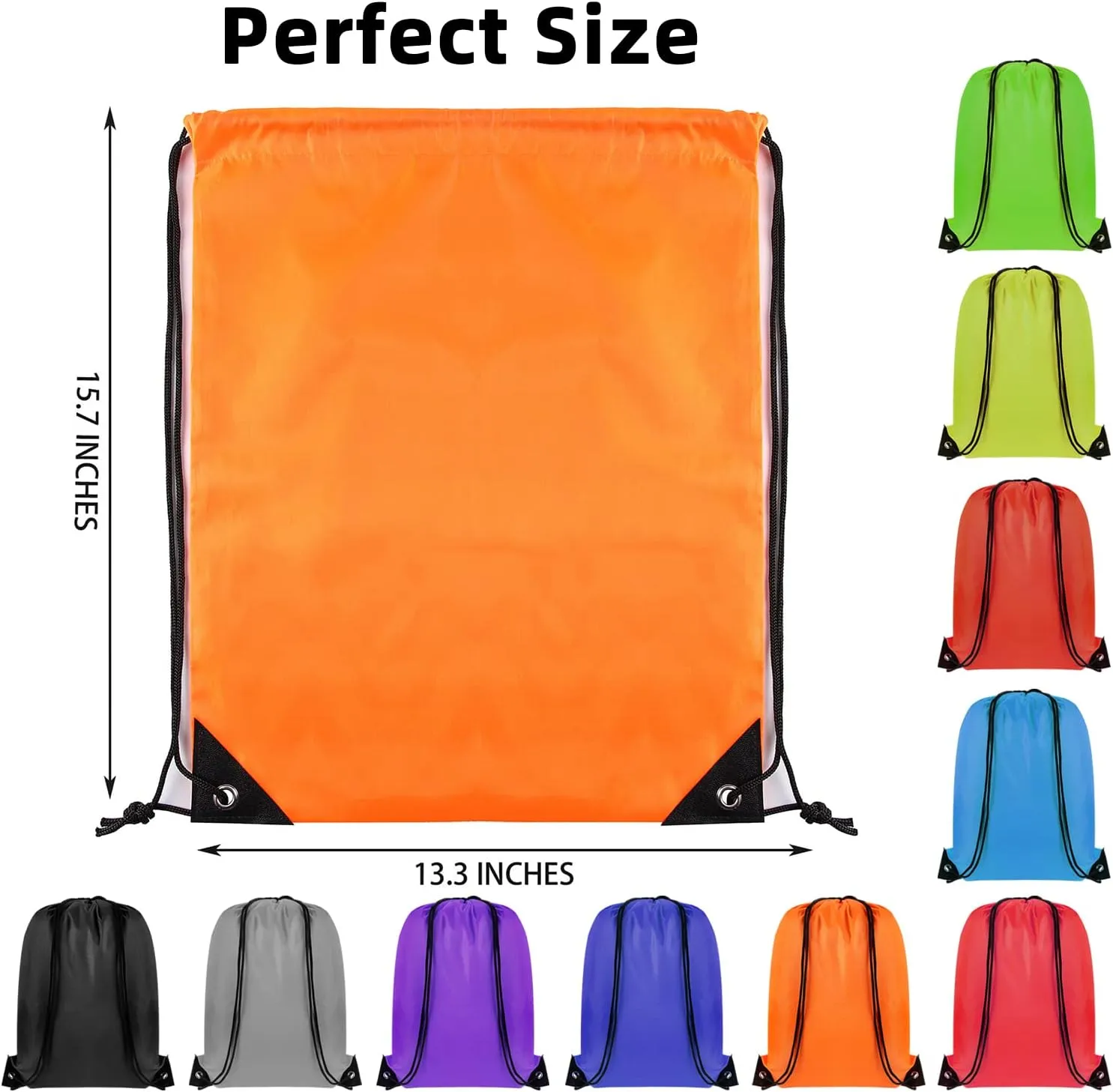 GoodtoU Drawstring Backpack Bulk, 100 Pcs Draw String Bags Cinch Bag Drawstring Gym Bag Sackpack Drawstring Bags for Women Men, 10 Colors