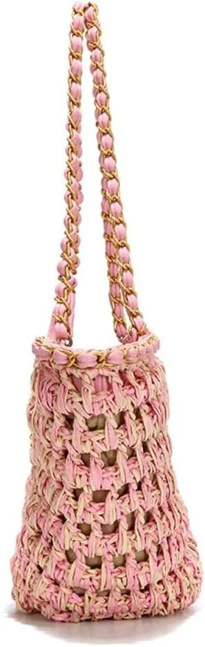 Handbag Hand-Woven Handbags, Fragrant Beach Bags, Straw Bags, Fashionable All-Match Women's Bags Straw Bags(Brown)
