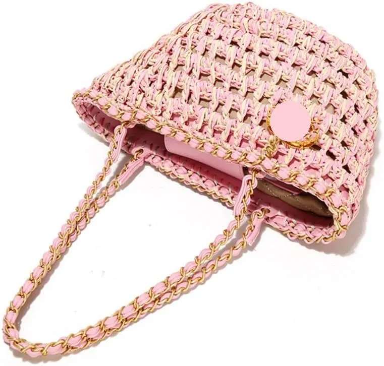 Handbag Hand-Woven Handbags, Fragrant Beach Bags, Straw Bags, Fashionable All-Match Women's Bags Straw Bags(Brown)