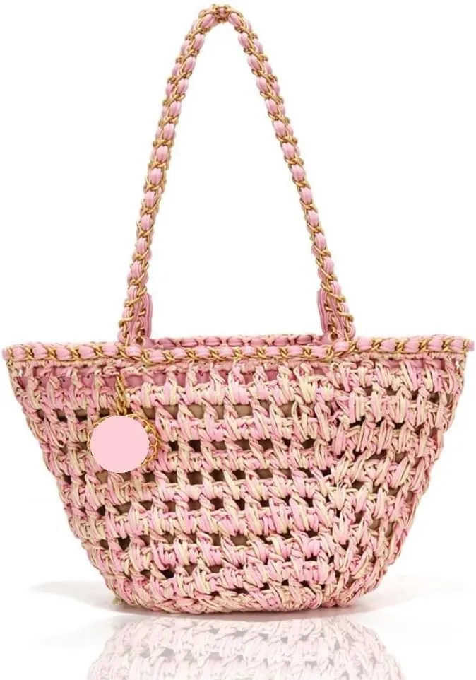 Handbag Hand-Woven Handbags, Fragrant Beach Bags, Straw Bags, Fashionable All-Match Women's Bags Straw Bags(Brown)