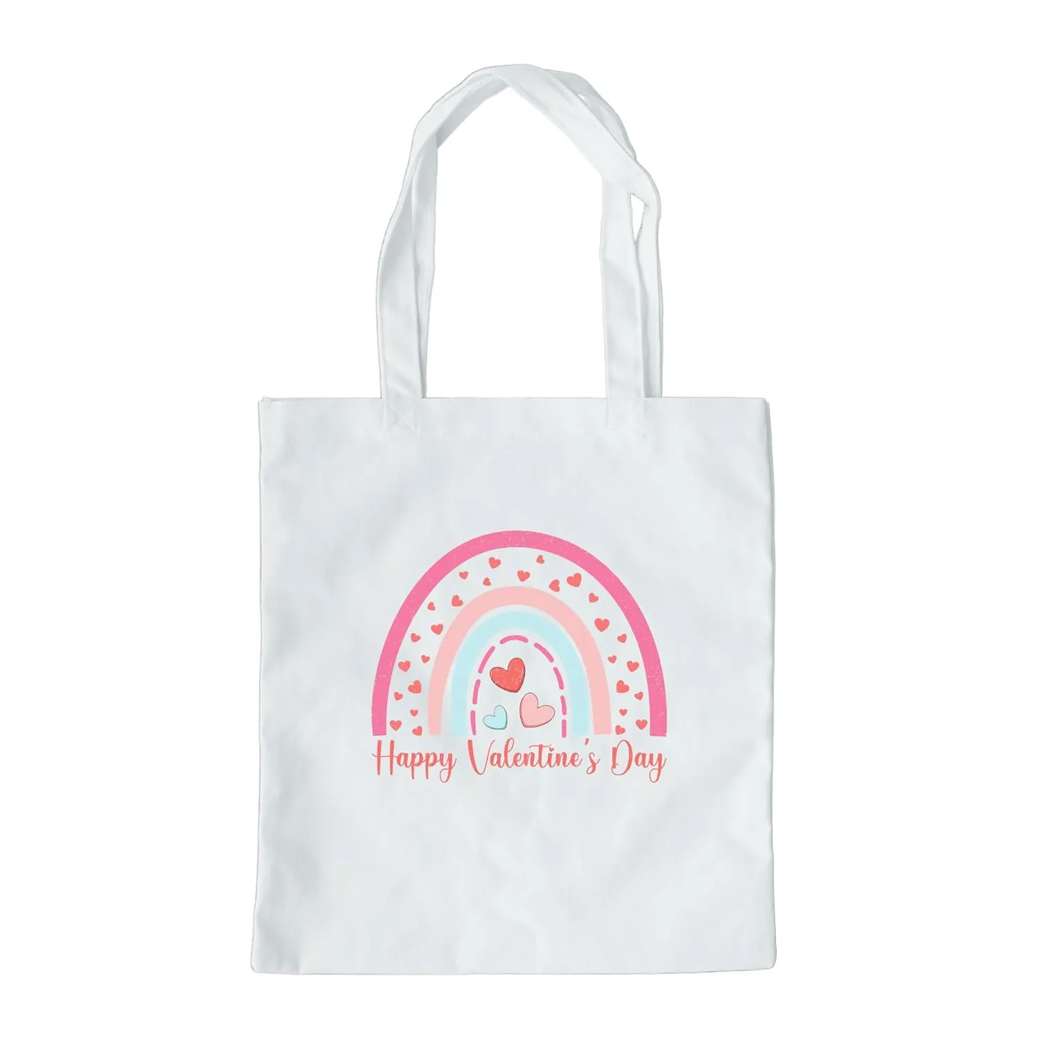 Happy Valentines Day Rainbow Tote Bag, Valentine's Day Tote, Valentine Gift Tote Bag, Reusable Valentines Bag, Love Tote Bag, Custom Tote Bag