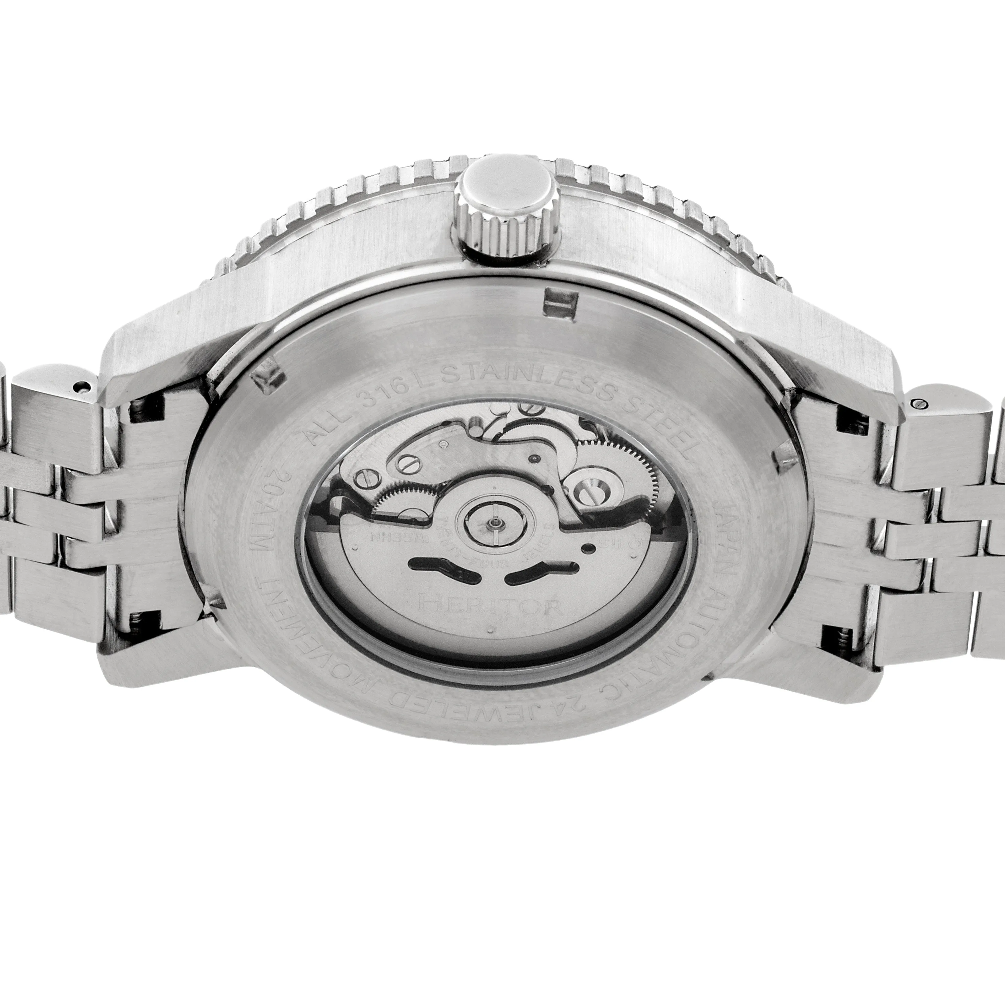Heritor Automatic Edgard Bracelet Diver's Watch w/Date - Light Blue/Black