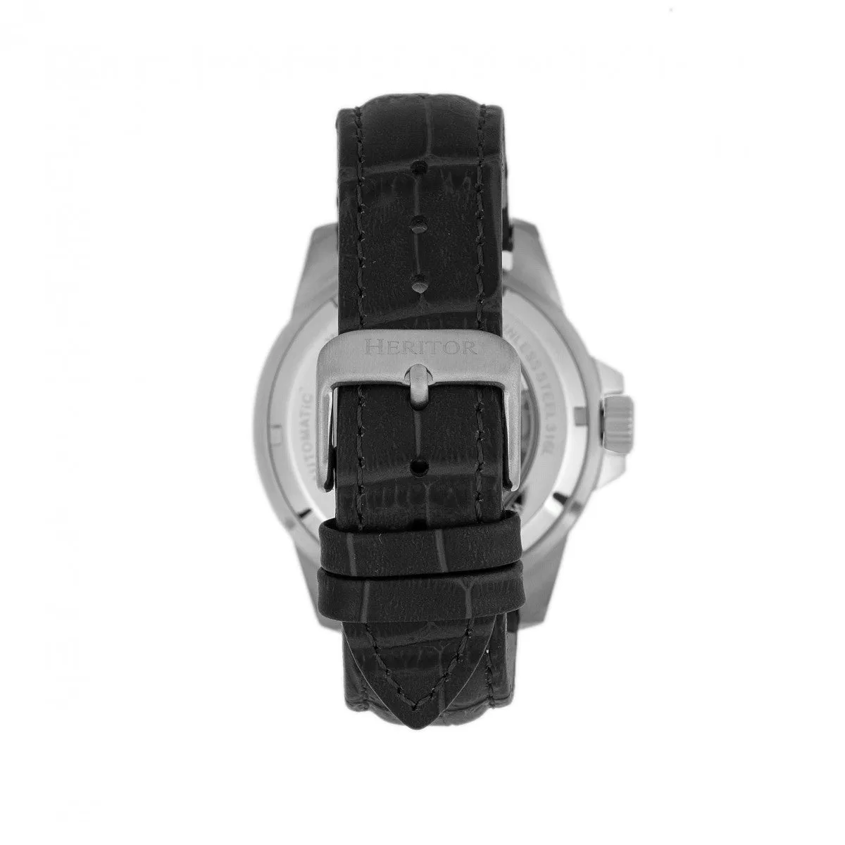 Heritor Automatic Lucius Leather-Band Watch w/Date - Silver/Blue