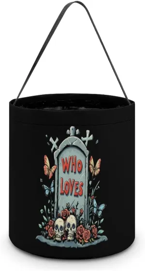 Horror Lover Day of The Dead Halloween Candy Bag Candy Tote Bucket Gift Bags Party Supplies for Women Men
