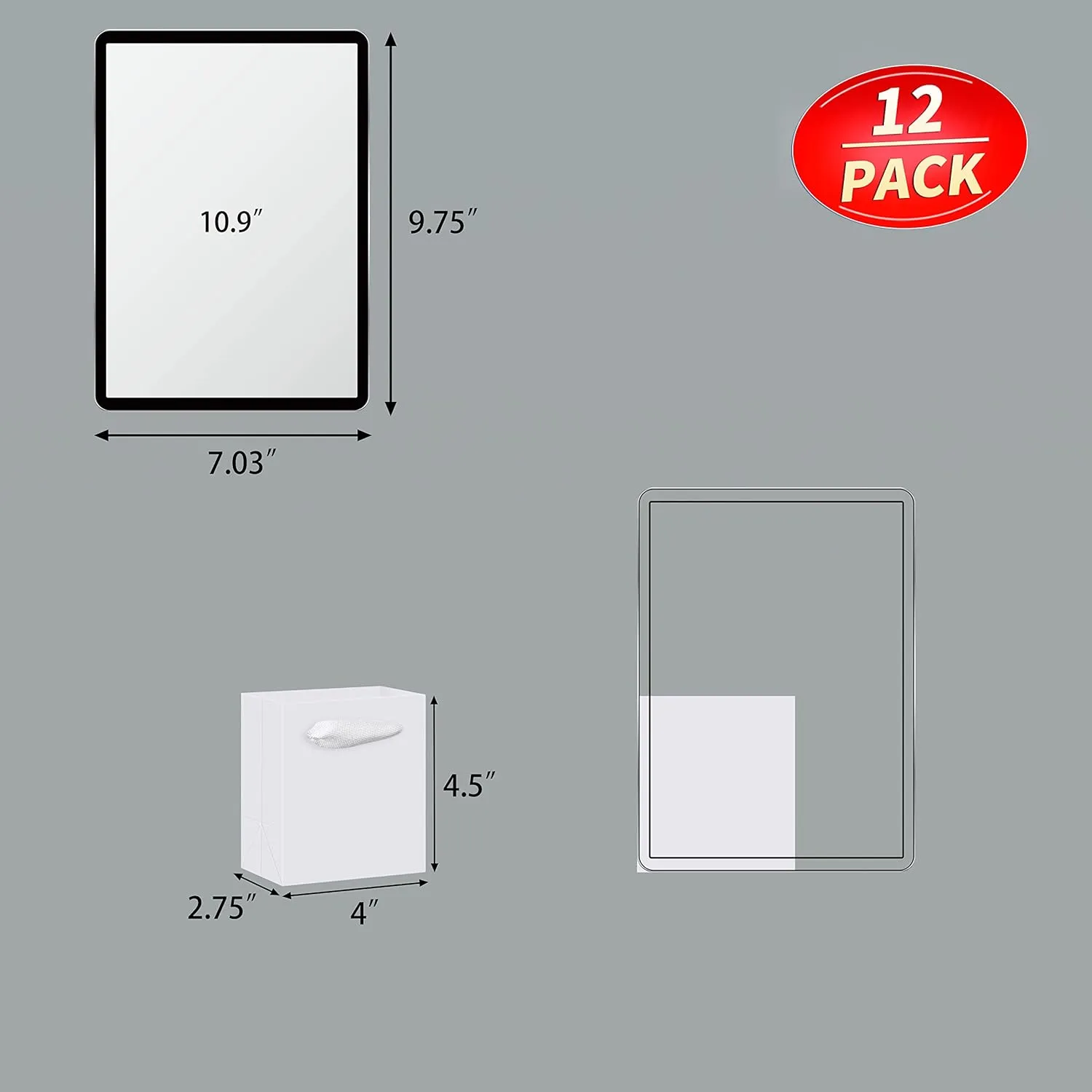 HUAPRINT White Gift Bags, 12 Pack Small White Paper Bags with Handles - Bulk-4x2.75x4.5 inch, Mini Party Favors for Presents, Birthday, Weddings, Baby Showers