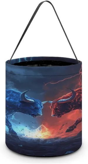 Ice Fire Cow Halloween Candy Bag Candy Tote Bucket Gift Bags Party Supplies for Women Men