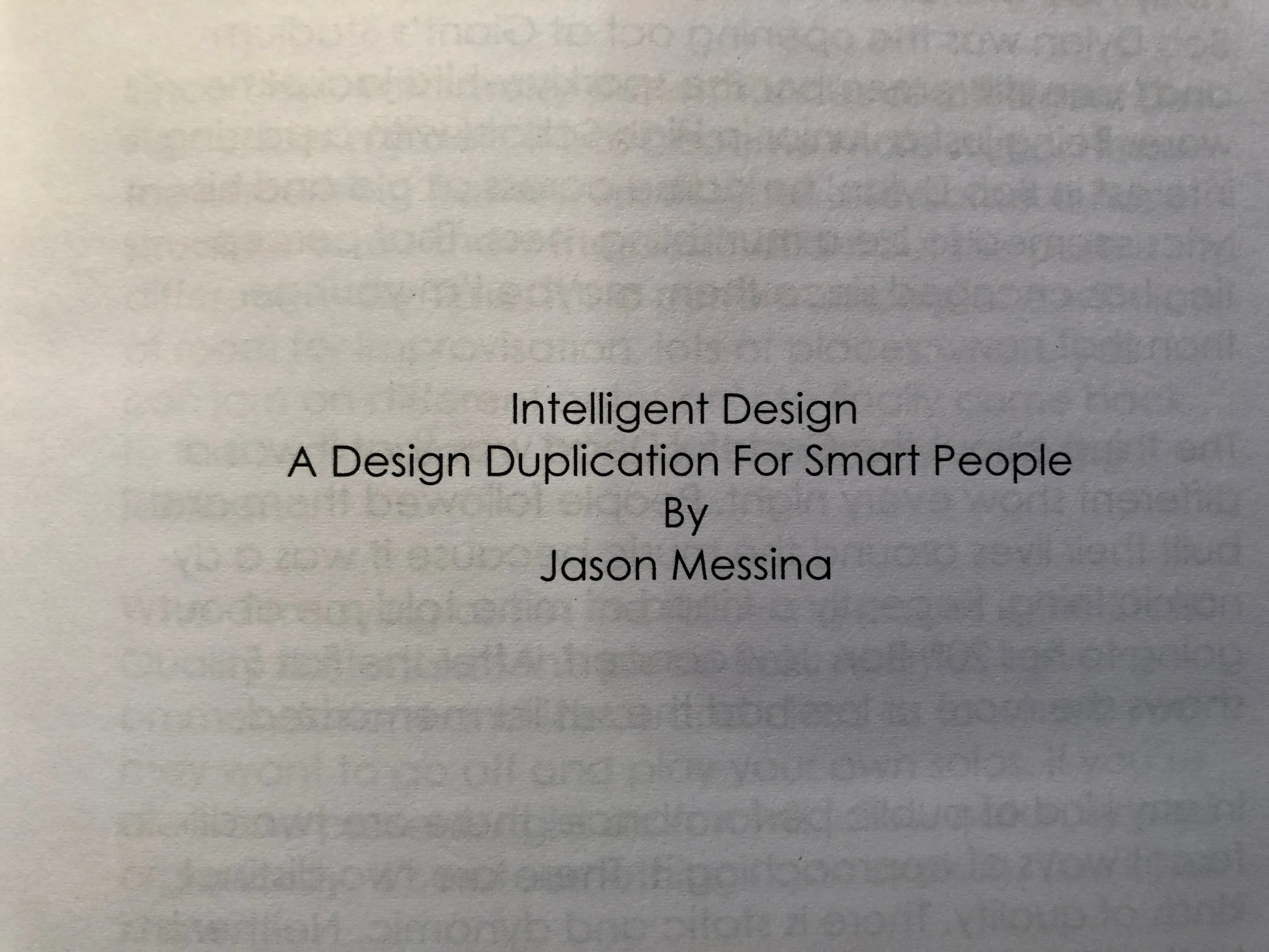 Intelligent Design - Jason Messina