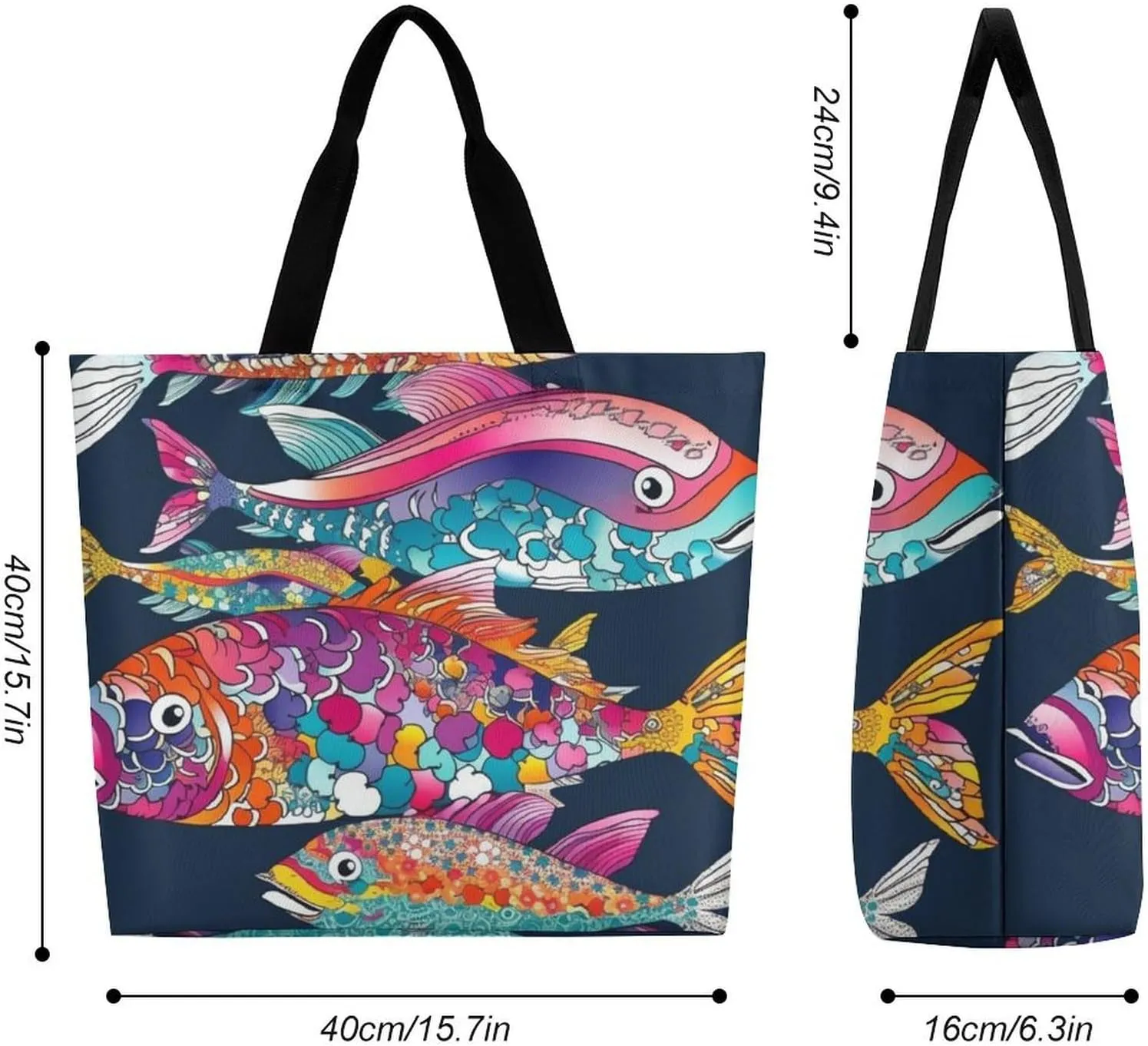 Italian Town Street Beach Bag Reusable Tote Bag Foldable Grocery Bags Women Shopping Bags for Daily Essentials