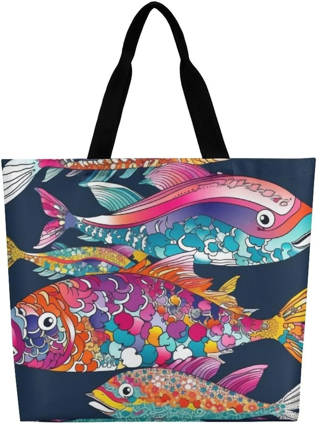 Italian Town Street Beach Bag Reusable Tote Bag Foldable Grocery Bags Women Shopping Bags for Daily Essentials