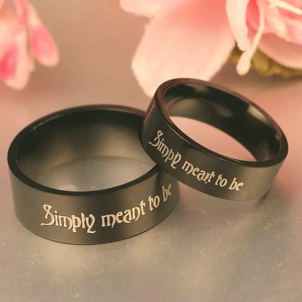 Jack and Sally Matching Rings for Couples Simply Meant to Be Promise Rings Skull Wedding Band Black Stainless Steel Engagement Jewelry Anniversary Valentine's Day Romantic Gifts for Women Men Lover
