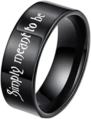 Jack and Sally Matching Rings for Couples Simply Meant to Be Promise Rings Skull Wedding Band Black Stainless Steel Engagement Jewelry Anniversary Valentine's Day Romantic Gifts for Women Men Lover