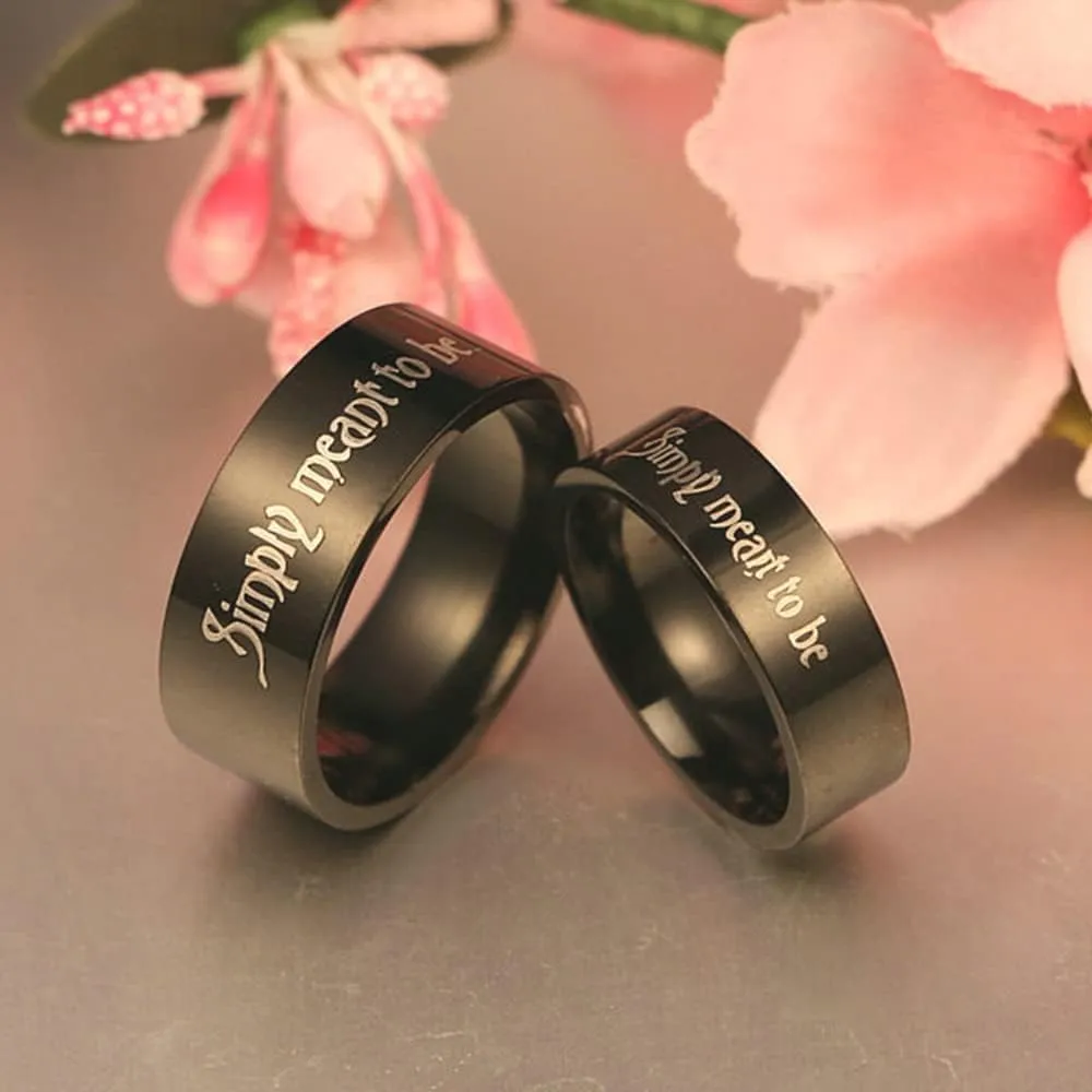 Jack and Sally Matching Rings for Couples Simply Meant to Be Promise Rings Skull Wedding Band Black Stainless Steel Engagement Jewelry Anniversary Valentine's Day Romantic Gifts for Women Men Lover