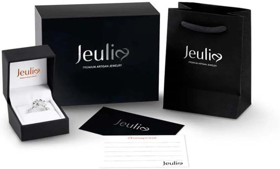 Jeulia Jack Skellington and Sally Curved Couple Rings 925 Sterling Silver Women Men Band Set Halloween Jewelry Anniversary Promise Rings for Him and Her with Jewelry Gift Box