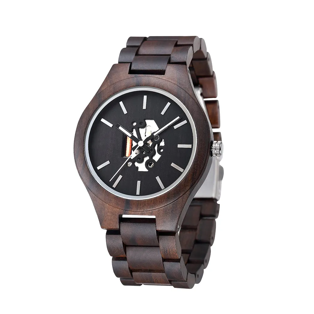Jog - Hollow Face Ebony Minimal Watch