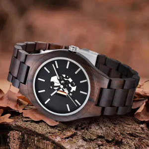 Jog - Hollow Face Ebony Minimal Watch