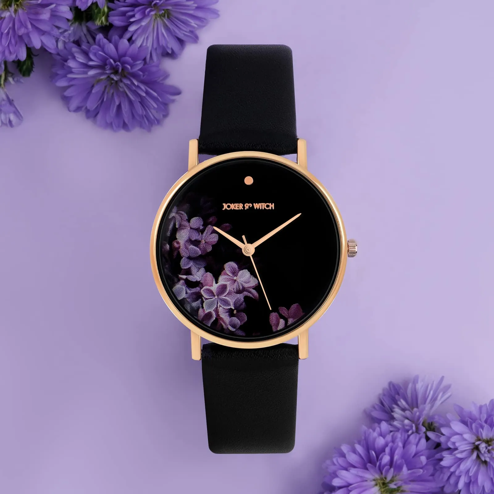 Joker & Witch Aster All Black PU Strap Watch