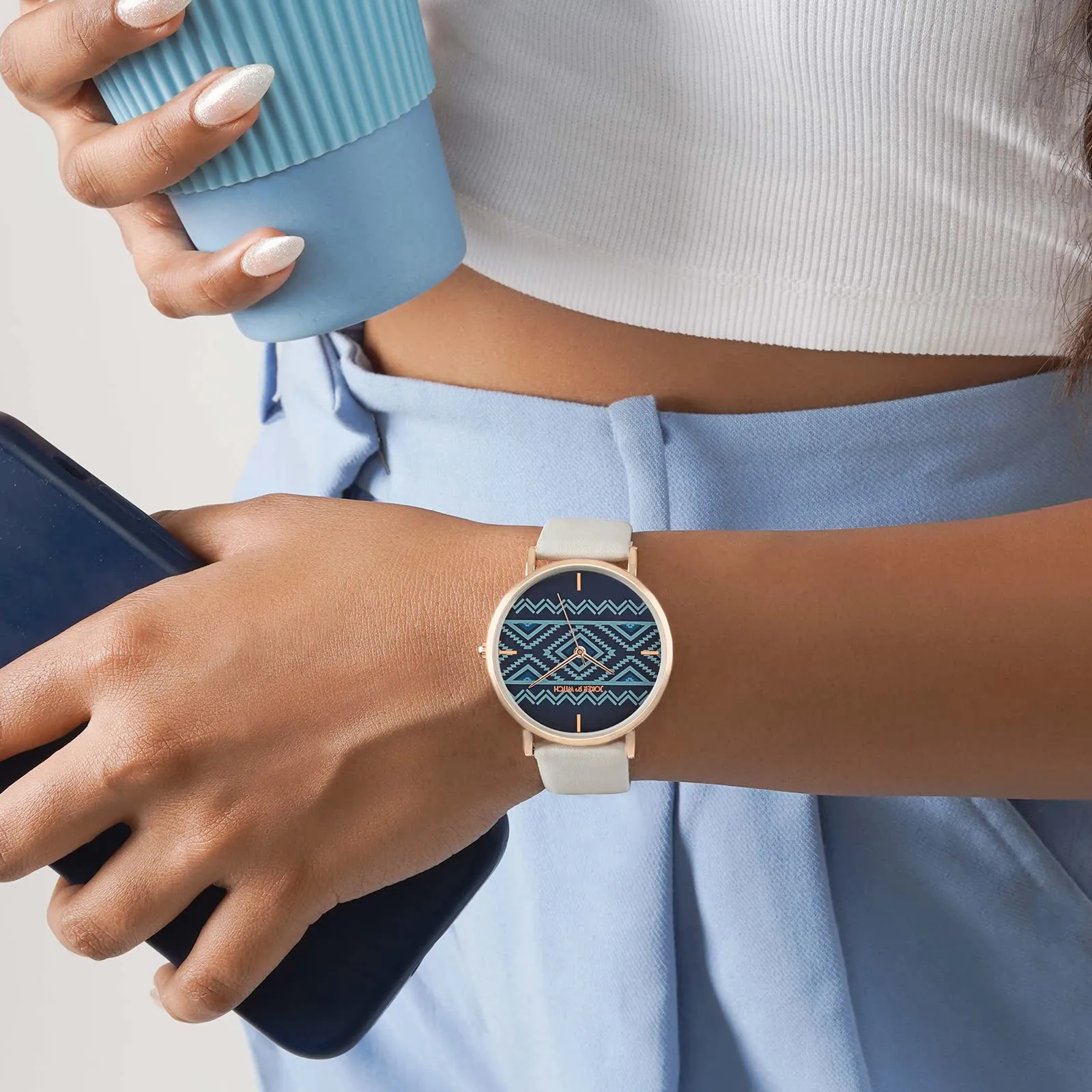 Joker & Witch Matilda Grey PU Strap Watch