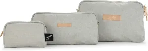 JuJuBe Be Set Pouches for Organization, Pretty Travel Toiletry Bag Set for Women, Stylish Party Clutch, Makeup Pouch Bag, Wristlet or Handbag, Diaper Bag Organization Pouches, Pebble