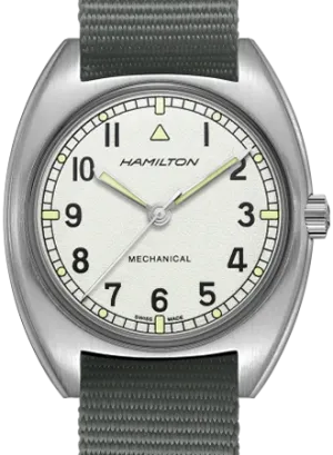 Khaki Pilot Pioneer Mechanical Silver - Military Nylon Strap Ref. H76419951
