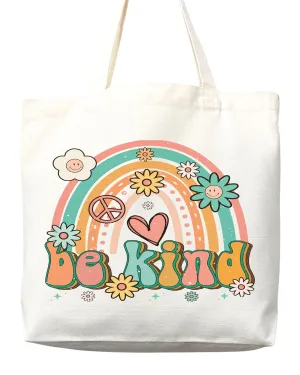 Kindess Tote Bag Hipster Canvas Tote Shopper Gift for Hippies, Teachers, Library Bag Reusable Grocery Bag Eco-Friendly Readers' Tote Library Tote Librarian Gift (Tote Bag Only)